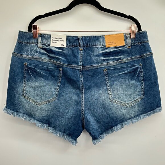Premium Denim Love Tree NWT Distressed Stretch Shorts Size 3X - Picture 2 of 5